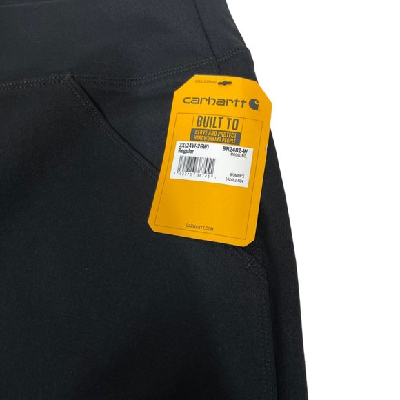Carhartt Force Fitted Midweight Utility Legging Womens 3X Black Stretch Work - Picture 5 of 10